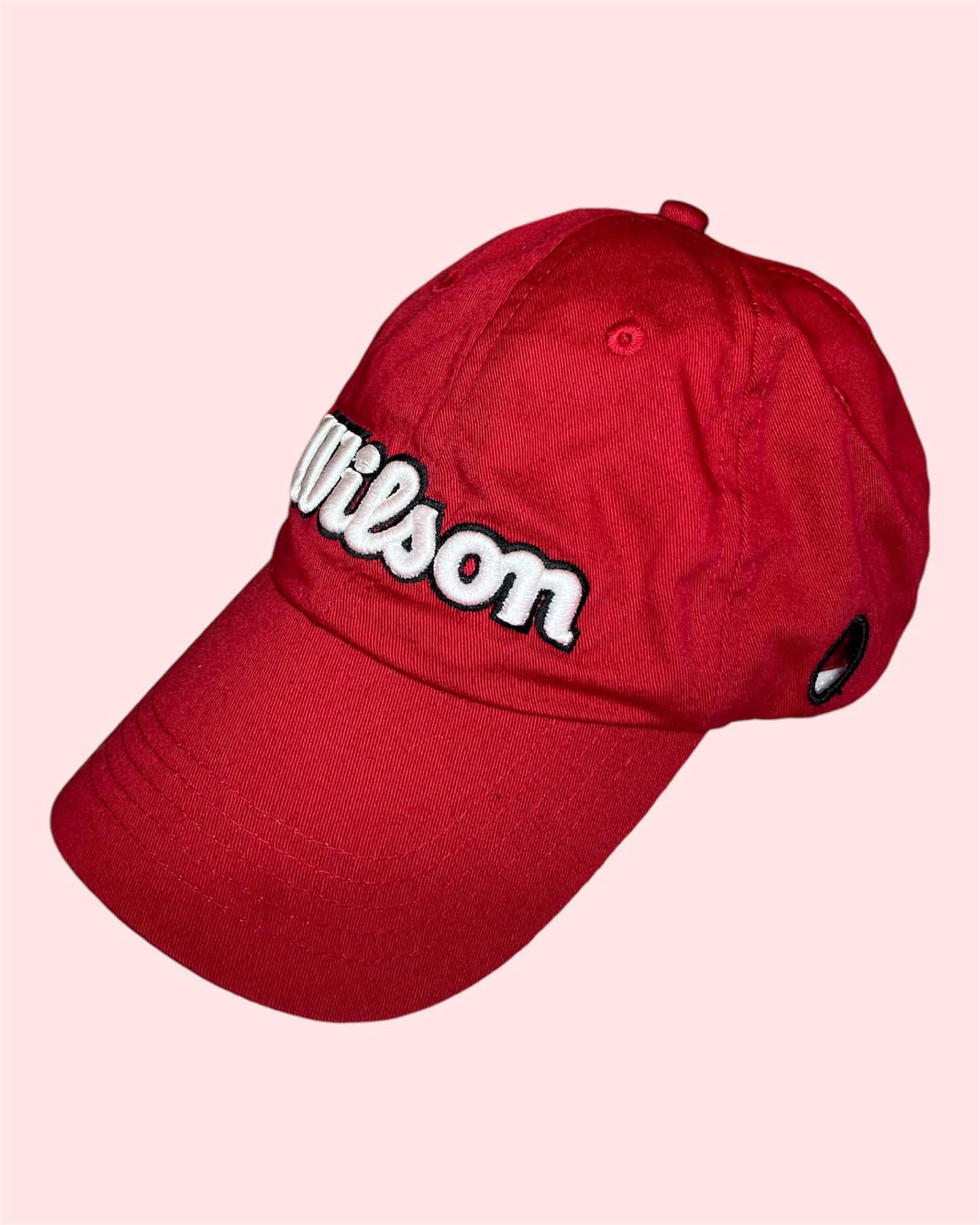 Red Wilson Cap with Towelled Motif