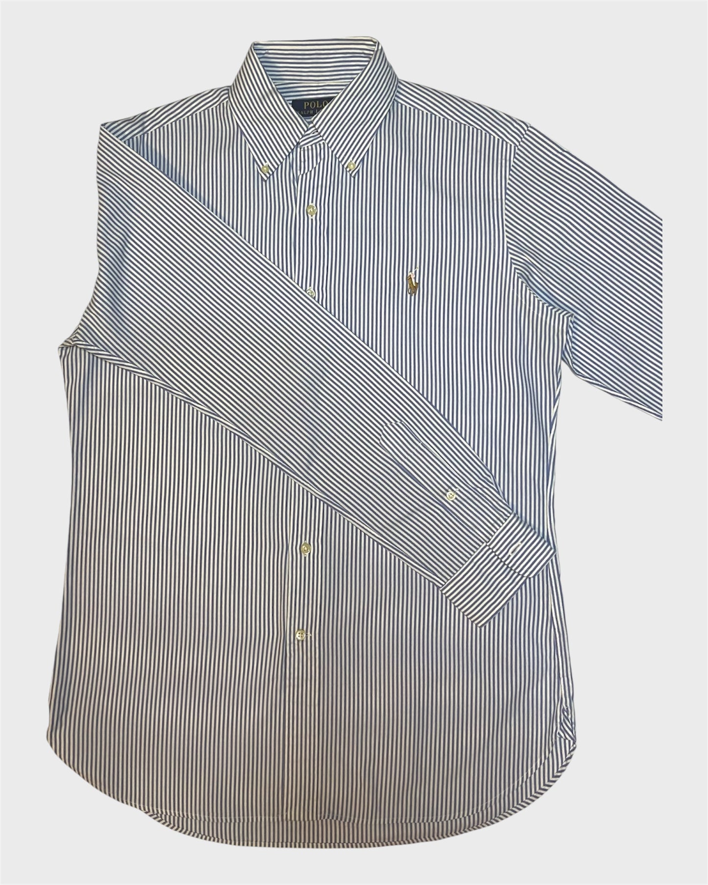 Polo by Ralph Lauren Blue and White Striped Shirt