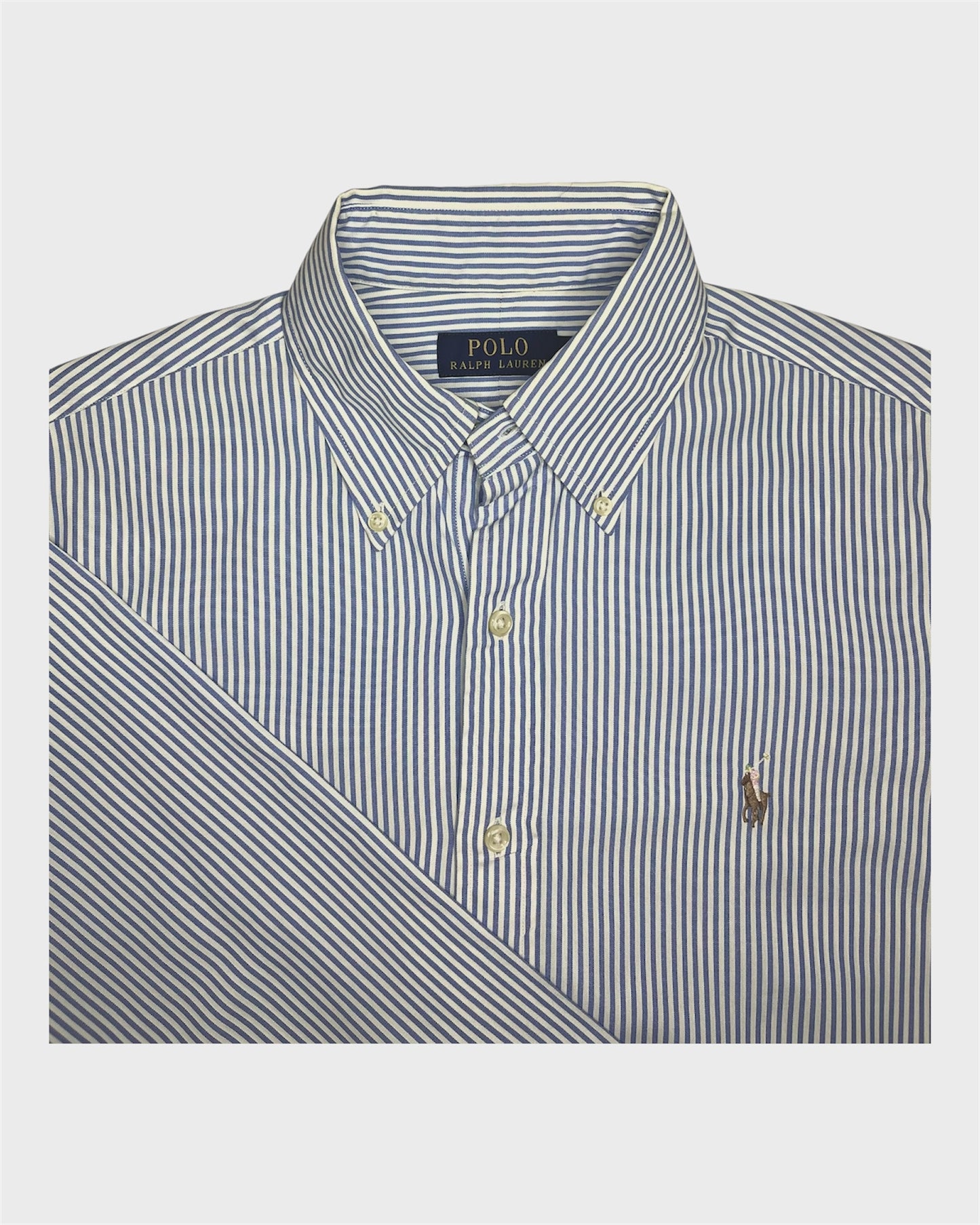 Polo by Ralph Lauren Blue and White Striped Shirt